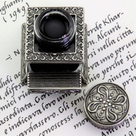 Bortoletti inkwell Memo with elegant design, featuring a classic ceramic inkwell for writing and calligraphy.