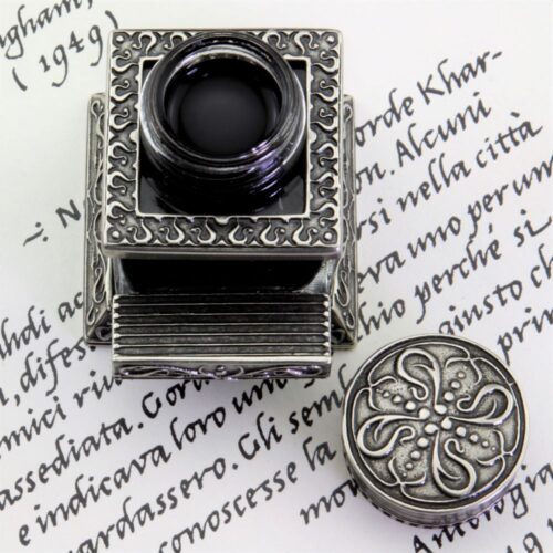 Bortoletti inkwell Memo with elegant design, featuring a classic ceramic inkwell for writing and calligraphy.