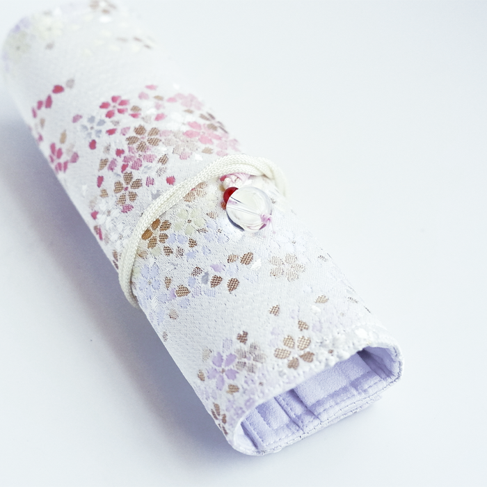 Iridescent Cathay Bloom pen case with floral design, made of sleek material, ideal for storing pens and writing accessories.