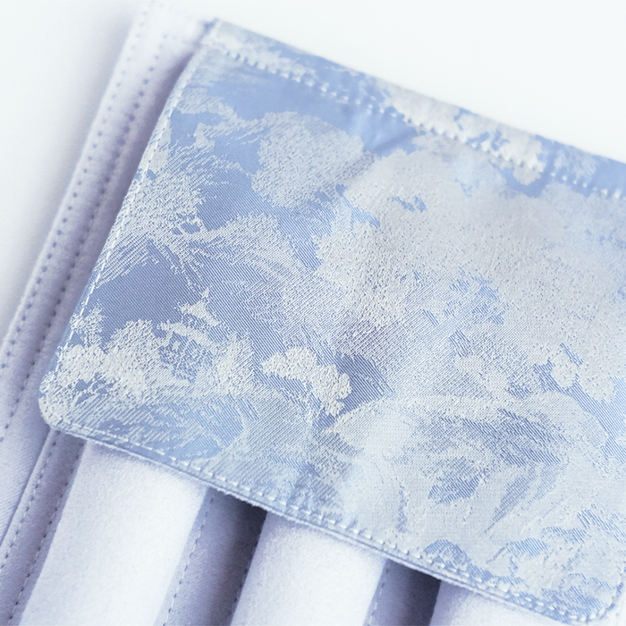 Cathay ShanShui pen case with elegant design, featuring a textured exterior and secure zipper closure for stationery storage.
