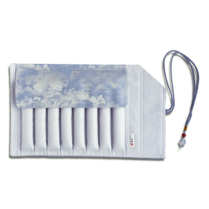 Cathay ShanShui pen case with traditional Chinese landscape design, made of durable material and featuring a zipper closure.