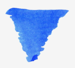 Diamine China Blue fountain pen ink in a glass bottle, showcasing vibrant blue ink for writing and calligraphy.