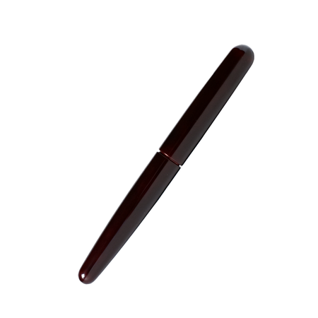 Cathay Cigar Tamenuri Aka fountain pen with deep brown and amber lacquer finish, featuring a sleek, elegant design.