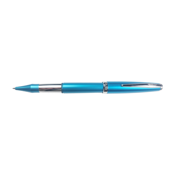 Blue Cleo Skribent rollerball pen with sleek design, featuring a smooth ink flow and modern styling.
