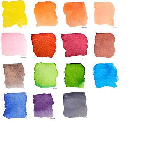 Peerless Watercolors Mini Complete Edition swatch booklet showing vibrant watercolor paint samples and color swatches.