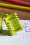 KUM Softi Tri Pop triangle eraser in pastel colors, designed for gentle correction and comfortable grip.