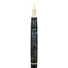 Omas Bologna Galassia gold trim fountain pen with sleek design and elegant detailing on a white background.