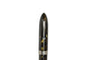 Armando Simoni Club Triangolo green Saft celluloid fountain pen with rhodium accents on a reflective surface.