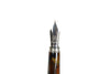 Armando Simoni Club Triangolo green fountain pen with saft celluloid and rhodium accents, featuring a sleek design.