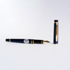 Pilot Grance navy fountain pen with dark blue barrel and gold accents, showcasing a sleek, elegant writing instrument.