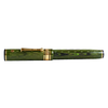 Wahl-Eversharp Decoband green ebonite fountain pen with chased design and gold trim, showcasing its elegant craftsmanship.