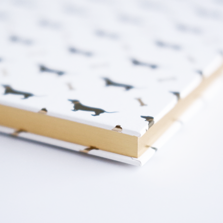 Rossi dog journal with lined pages and leather cover, designed for recording pet notes and memories.