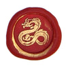 Bortoletti Symbol wax seal featuring a detailed dragon design on a wax seal stamp.