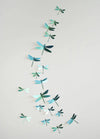 Glossy Caribbean green paper dragonfly craft from Assembli's Paper Dragonfly Collection, showcasing detailed wings and vibrant color.