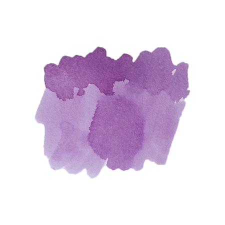 Cathay Dusklight Amethyst fountain pen ink bottle with purple ink inside, showcasing the vibrant amethyst color.