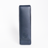 Eng Leather Co. navy leather pen case with two compartments, designed to securely hold and protect pens and writing instruments.