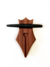 Mahogany wooden pen rest from Eng Leather Co. with a sleek design, ideal for organizing writing instruments.