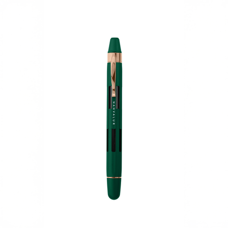 Nahvalur Eclipse fountain pen with emerald and ruby accents, featuring a sleek design and detailed craftsmanship.