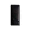 Black leather pen case by Eng Leather Co. with three compartments for storing pens, featuring a sleek and durable design.