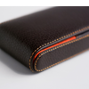 Dark brown Eng Leather Co. 3-pen hard case with durable leather exterior, designed for stylish pen storage and protection.