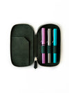 Eng Leather Co. 3-slot leather pen case in Aurora Light Green, designed for stylishly storing pens and writing instruments.