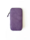 Light lavender leather pen case with three slots from Eng Leather Co., showcasing smooth material and elegant design.