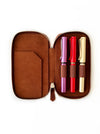 Eng Leather Co. 3-slot leather pen case in light Mars color, designed to hold multiple pens in a compact, stylish way.
