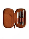Eng Leather Co. 3-slot leather pen case in light Mars color, designed for storing and protecting pens.