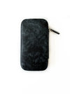 Dark cloud leather pen case by Eng Leather Co. with three slots, showcasing a sleek, textured leather design for stylish storage.