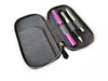 Eng Leather Co. 3-slot leather pen case in Night Storm grey, with visible stitching and sleek design for organizing writing instruments.