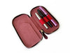 Eng Leather Co. burgundy leather 3-slot pen case with soft texture, designed for organizing and protecting pens.
