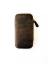Eng Leather Co. 3-slot leather pen case with a galaxy print design, perfect for organizing multiple pens in style.