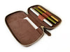 Eng Leather Co. 3-slot leather pen case in galaxy color, showcasing a sleek and compact design for organizing pens.