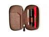 Eng Leather Co. 3-slot leather pen case in galaxy pattern, designed to hold multiple pens with a sleek, stylish look.