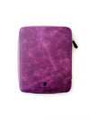 Violet leather pen case with four slots for A5-sized pens, designed by Eng Leather Co., featuring a sleek, compact organizer.
