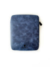 Midnight blue leather pen case with nine slots by Eng Leather Co., featuring a sleek, compact design for organizing pens.