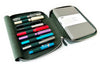 Eng Leather Co. 9-slot leather pen case with patina copper green finish, showcasing a stylish and functional writing accessory.