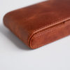 Light brown Eng Leather Co. 3 pen hard case with a sleek, durable design and secure closure for organized pen storage.