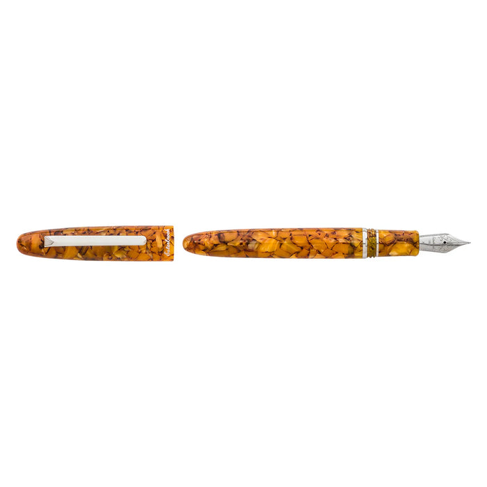 Esterbrook Estie fountain pen with honeycomb pattern and silver fittings, showcasing a sleek, elegant writing instrument.
