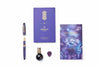 Esterbrook The Rockstar Estie fountain pen with a sleek black barrel and gold accents, displayed on a white background.