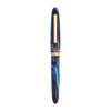 Esterbrook The Rockstar Estie fountain pen with a sleek black design and gold accents, displayed on a white background.