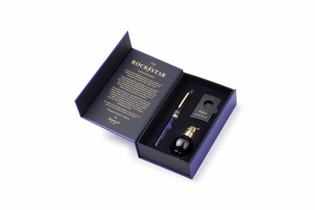 Esterbrook The Rockstar Estie fountain pen with a sleek design and silver accents, displayed on a neutral background.