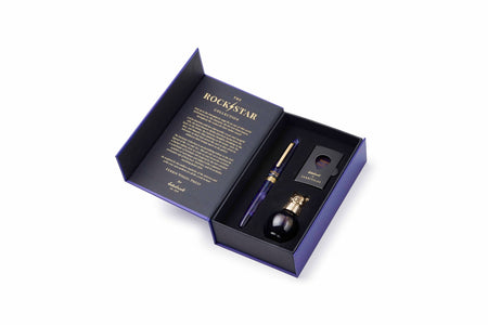 Esterbrook The Rockstar Estie fountain pen with a sleek design and silver accents, displayed on a neutral background.