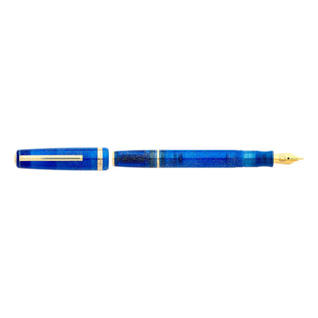 Esterbrook JR Pocket Pen Fantasia fountain pen with colorful patterned design on a black background.