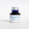 Papier Plume Forget-Me-Not Blue fountain pen ink bottle with vibrant blue ink visible in the glass container.