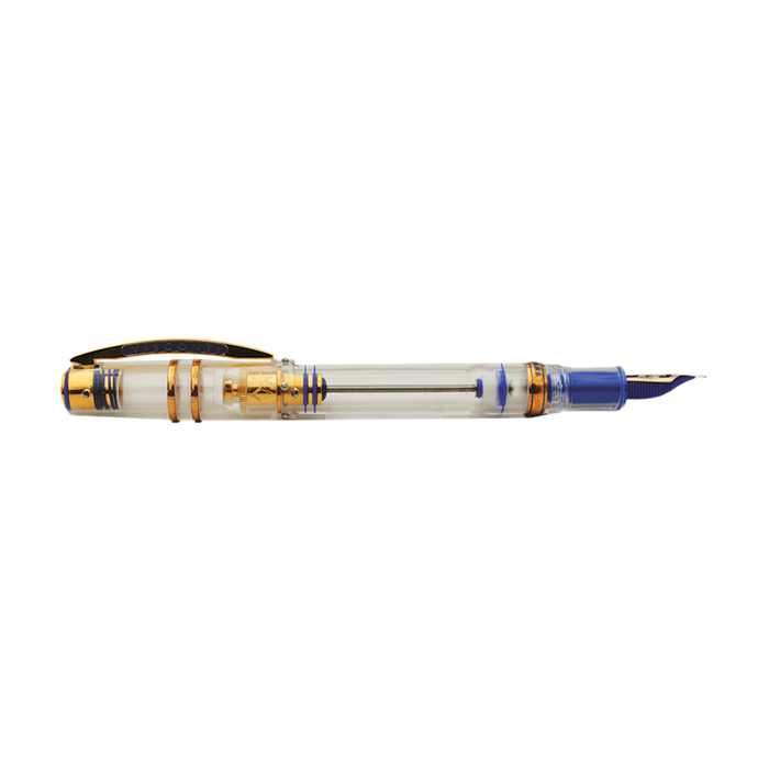 Visconti Homo Sapiens full demo fountain pen with textured black resin body and gold accents, limited edition writing instrument.