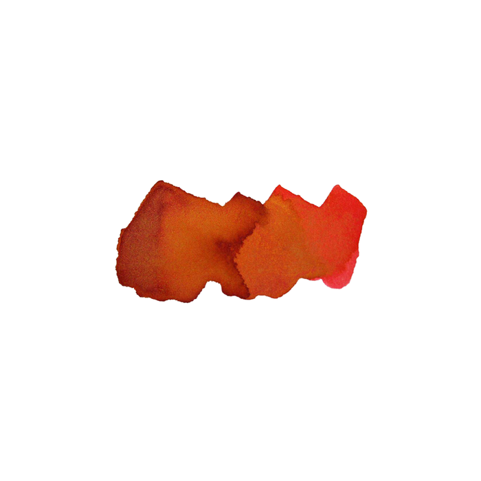 Pilot Iroshizuku Fuyu-Gaki fountain pen ink 50ml bottle with vibrant winter persimmon orange color.