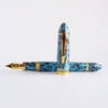 Gioia Capodimonte Kawari gold-trim fountain pen with detailed design and elegant gold accents, showcasing luxury craftsmanship.