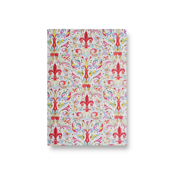 Kartos soft cover A6 journal with Giglio pattern, featuring a stylish and compact design for note-taking or journaling.