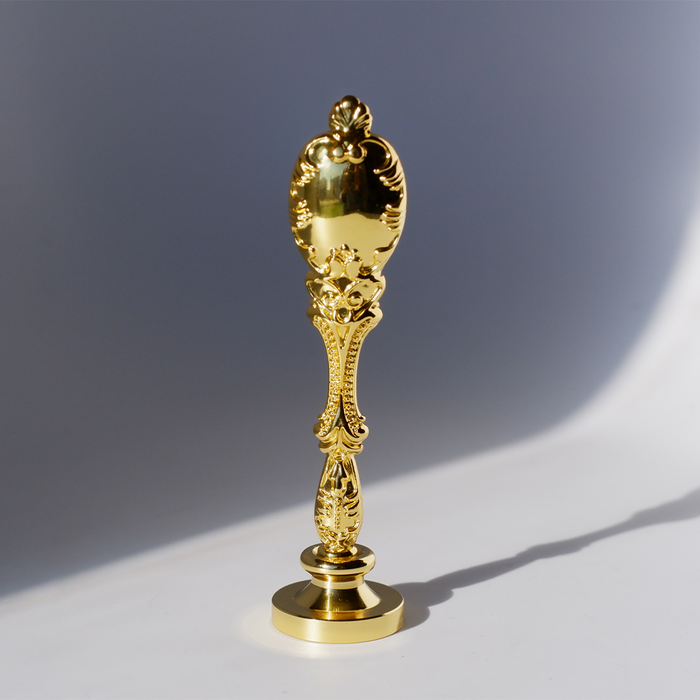 Gold wax seal handle with 8mm screw from Papier Plume, designed for sealing wax stamps and decorative letter seals.